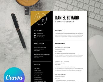 CV-sjabloon grafisch ontwerper | Creatief professioneel cv voor Canva | CV modern design