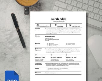 Modern CV-sjabloon ATS, professioneel cv-ontwerp (Google Docs, Word, Pages)