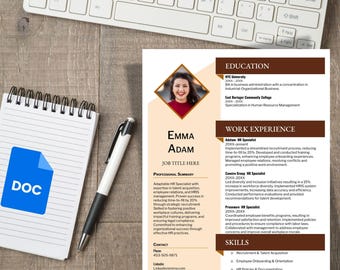 ATS-sjabloon moderne cv, sollicitatiebrief, bewerkbaar cv (Google Docs-bestand, digitale download)