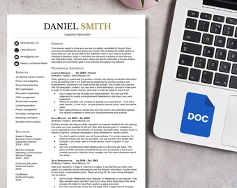 CV-sjabloon logistiek specialist voor Google Documenten| Professioneel cv