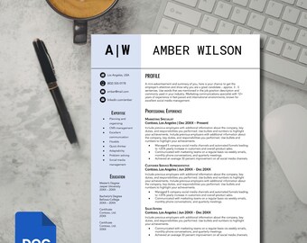 Professioneel cv-sjabloon voor Google Documenten, strakke cv-lay-out (digitale download)