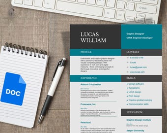 CV-sjabloon ATS grafisch ontwerper | Creatief professioneel cv voor Google Documenten | CV modern design