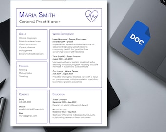 Sjabloon CV verpleegkundige | Professionele RN, medisch cv (Google Docs-bestand)