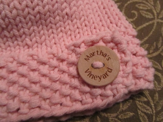 Items similar to Martha's Vineyard Hand Knitted Baby Hat in Pink on Etsy