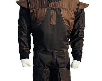 Boba 1313 The boob of boba fett Handmade Mandalorian Flight Suit Boba Fett, Custom Beskar black boba premium flight Suit