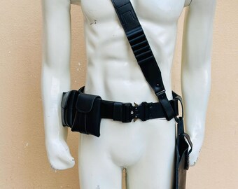 Mandalorian Black Leather belt Starwars Custom cosplay din djarin Beskar Starwars Cosplay Costume belt Handmade Mando leather Belt