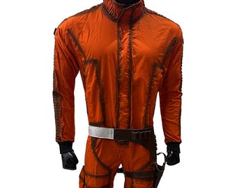 Star wars Xwing Pilot  Distressed Cosplay Flight Suit | Mandalorian Costume with Leather Belt