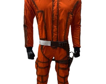 Traje de vuelo de Boba Fett hecho a mano: Disfraz de Mandaloriano de Star Wars, cinturón con funda de cuero