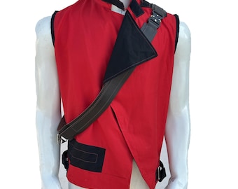 Cal Kestis Inspired Costume: Handmade Red Flight Suit with Leather Belt