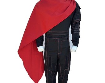 Mandalorian starwars custom cosplay Bounty hunter Mando Suit beskar costume din djarin 3 piece Black Flight Suite with blue Cape