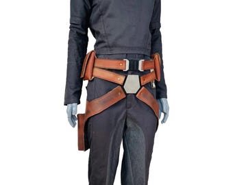 Sabine Wren Mandalorian Cosplay Costume: Custom Flight Suit, Leather Belt