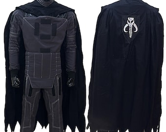 Mandalorian Starwars Beskar Din Djarin custom cosplay costume Mando Bounty hunter 5 piece flight suit with cummerbund and  Mythosaur Shall