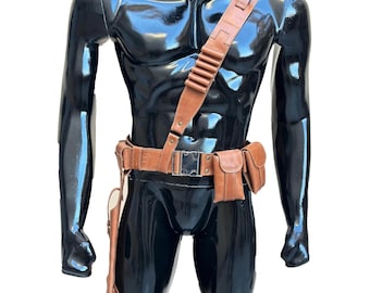 Mandalorian Brown Leather belt Starwars Custom cosplay din djarin Beskar Starwars Cosplay Costume belt Handmade Mando leather Belt