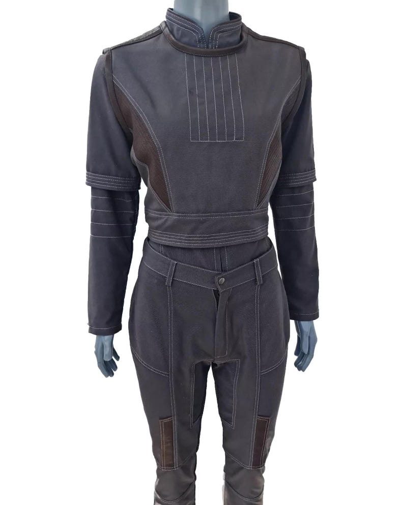 Handgemaakt Mandalorian Bo-Katan Kryze-cosplaykostuum - Flight Suit met leren armband afbeelding 3