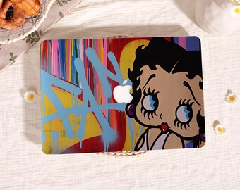 Graffiti Betty Boom,MacBook Case for M4 MacBook Air 15 13 11 Case, Custom Macbook Pro 13 14 15 16 M1 M2 M3 Case, Boho Style Macbook Cover