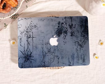 Faded Ink Scroll,MacBook Case for M4 MacBook Air 15 13 11 Case, Custom Macbook Pro 13 14 15 16 M1 M2 M3 Case, Boho Style Macbook Cover