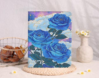 Blue Rose Art,iPad Case with Auto Wake for iPad Pro13"11" iPad A16 11" 10 10.9" 7/8/9 10.2" Mini 7/6/5/4 8.3",iPad Air 6/7 2025