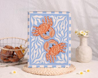 Orange Crab Art,iPad Case with Auto Wake for iPad Pro13"11" iPad A16 11" 10 10.9" 7/8/9 10.2" Mini 7/6/5/4 8.3",iPad Air 6/7 2025