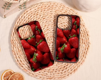 Etui na iPhone'a z motywem truskawek, personalizowane prezenty, na iPhone'a 16 15 14 13 12 11 8 7 Mini Plus Pro Max, iPhone'a X/XS/XR/SE 2020