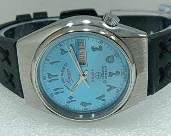 Vintage West End Watch Co. Sowan Prima Automatic: Swiss Made Blue Dial Day-Date