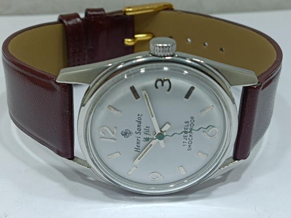 Vintage Henri Sandoz 17 Jewels Shock Proof Mechanical  display picture 1