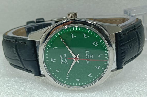 Vintage HMT Janata Hand-Winding Watch: Green Dial, Caliber 0231, Made in India