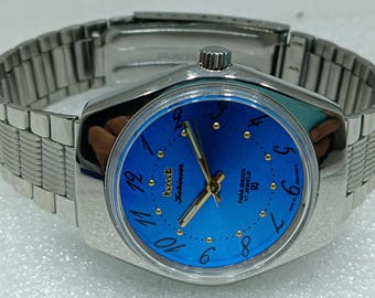 Vintage HMT Kohinoor Blue Dial Self Winding Men's Watch (34mm)