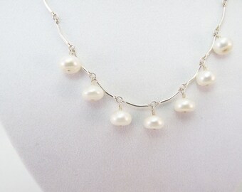 Pearls and Silver Necklace