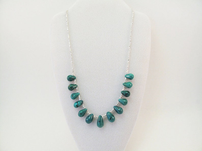 Thirteen Turquoise Teardrops Necklace image 1