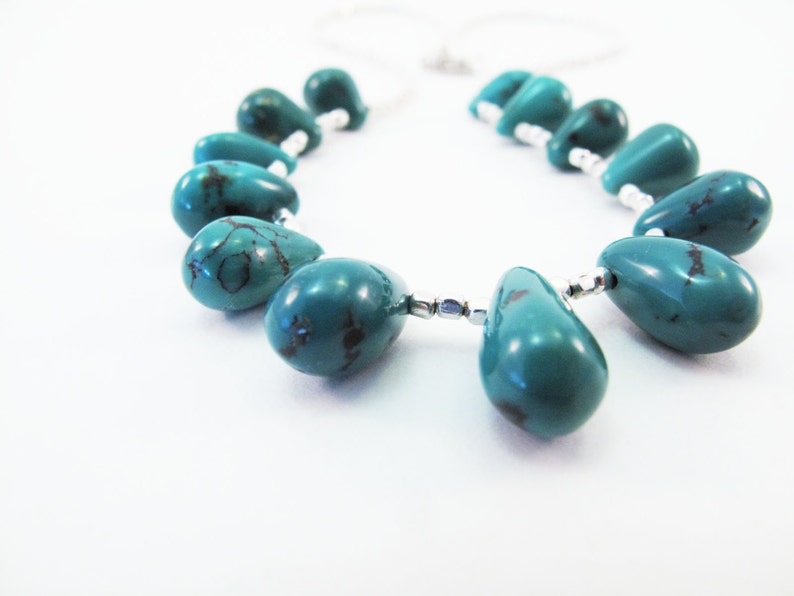 Thirteen Turquoise Teardrops Necklace image 4