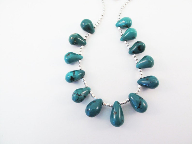 Thirteen Turquoise Teardrops Necklace image 5