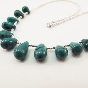 Thirteen Turquoise Teardrops Necklace image 2