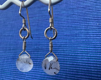 Tourmalinated Quartz Teardrop Earrings