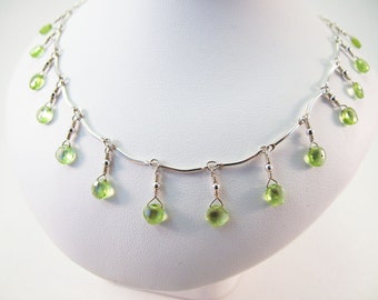 Peridot and Silver Necklace