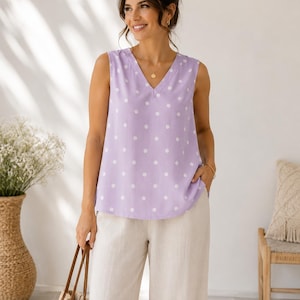 Klassisches Tanktop-Schnittmuster (PDF), ärmelloses Top mit V-Ausschnitt, Damen-Tanktop-Schnittmuster, A4, A0, US Letter, Projektor, XS-2XL