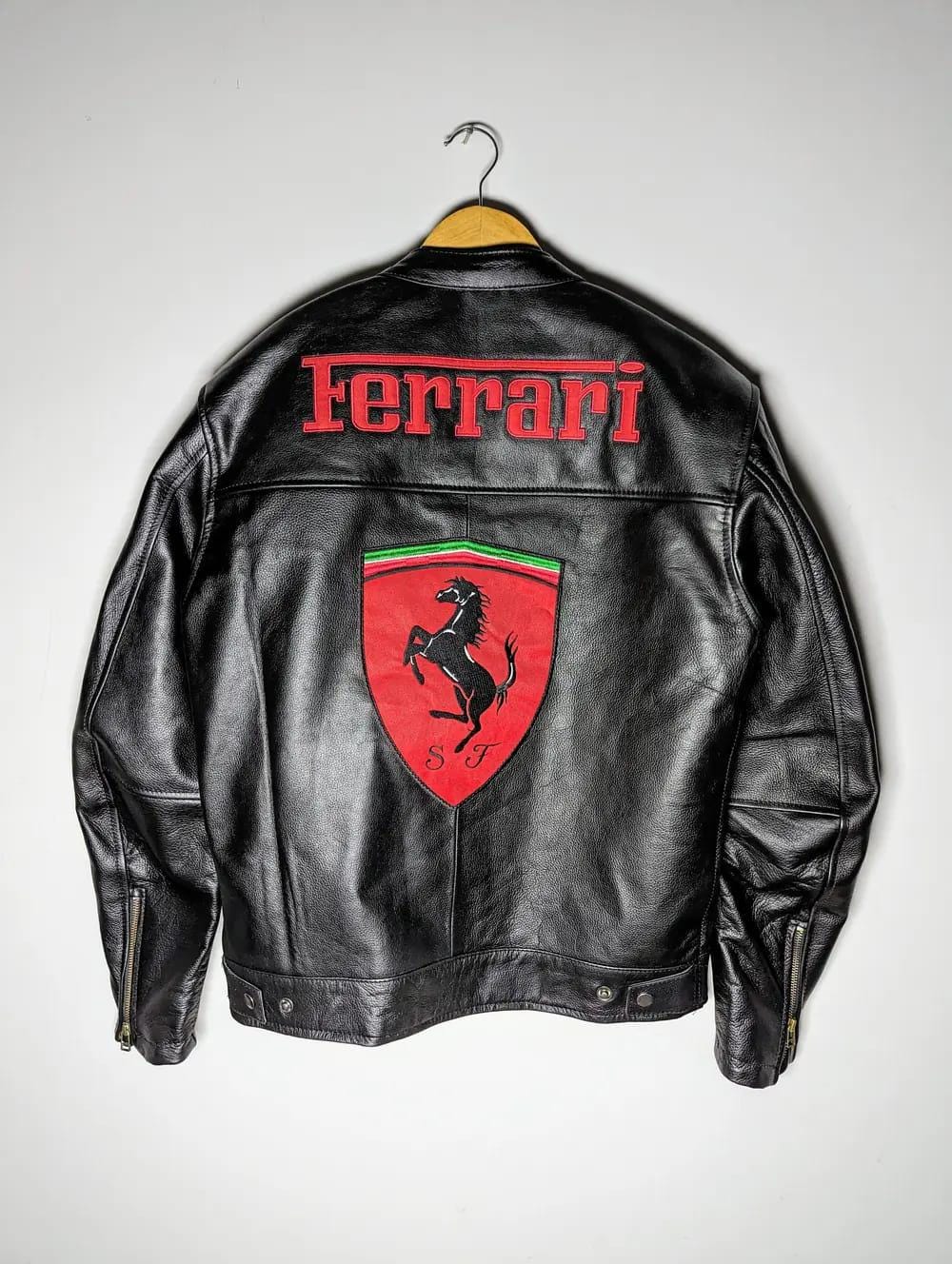 Leather ferrari jacket - Etsy 日本 Leather ferrari jacket - Etsy 日本