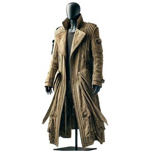 Inspired Fallout Warrior Long Leather Coat – Rugged, Handcrafted, Floor-Length Style