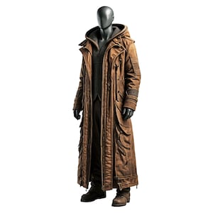 Inspired Fallout Warrior Long Leather Coat – Rugged, Handcrafted, Floor-Length Style