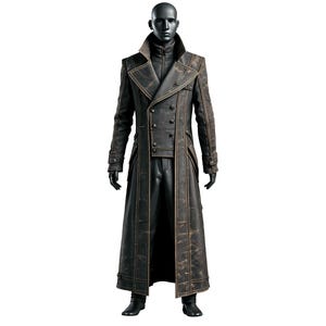 Apocalyptic Traveler Coat Long Leather Coat – Rugged, Handcrafted, Floor-Length Style