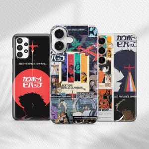 Coque de téléphone Cowboy Bebop Anime Collage, à plus tard Space Cowboy Quote Cover pour iPhone 13 14 Samsung Galaxy S22 S23