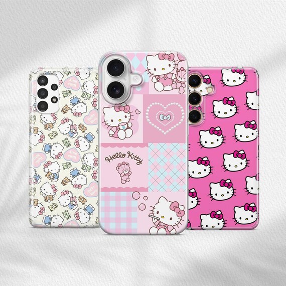 Hello Kitty Phone Case, Cute Pink Kawaii Kitty Design