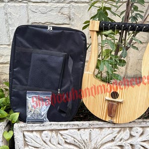 Handmade Spruce Wood Lyre Harp 7 String Ancient Greek Style Musical Instrument With Free Bag & Tuning Key