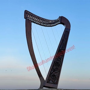 Handmade Rosewood 22-String Irish Lyre Harp with Carry Bag