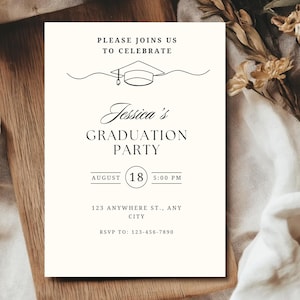 Elegant Graduation Party Invitation — Digital Download