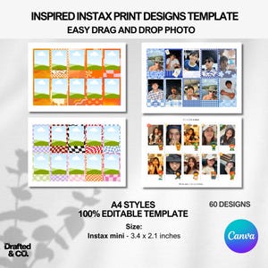 Redigerbar Polaroid-rammall, Canva-design (digital nedladdning)