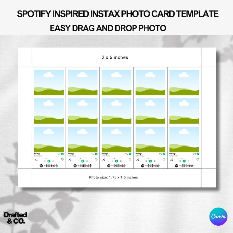 Editable Spotify Instax Photo Template, Photo Strip Canva Design ...