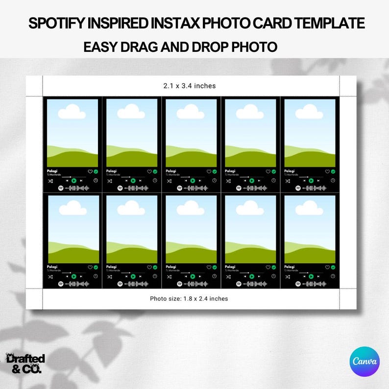 Editable Spotify Instax Photo Template, Photo Strip Canva Design ...