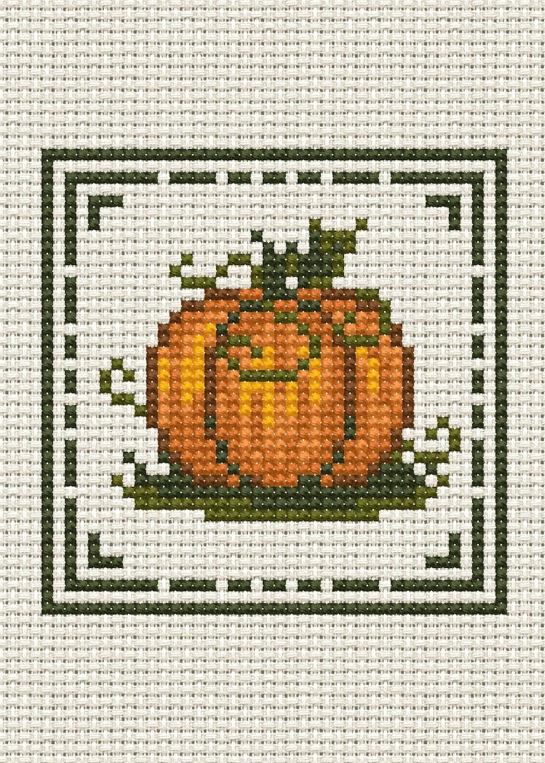Mini Pumpkin Cross Stitch Pattern | Autumn Small PDF | Instant Download ...