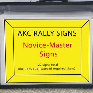Complete AKC Rally Signs Set – Novice to Master (NON Laminated + Zipper Storage Bag)