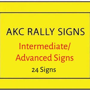 AKC Rally Signs – Intermediate/Advanced Levels with Descriptions on Back – Laminated